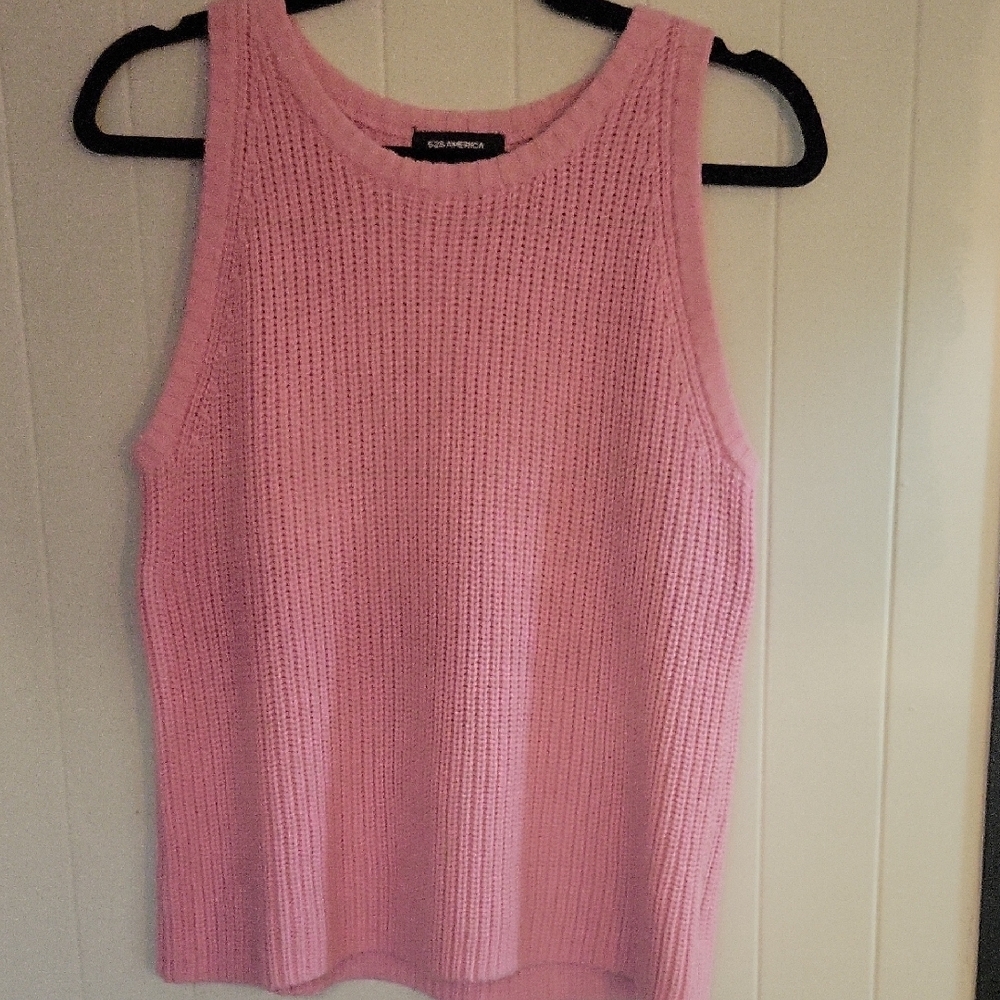 Pink Sleeveless Knit Top